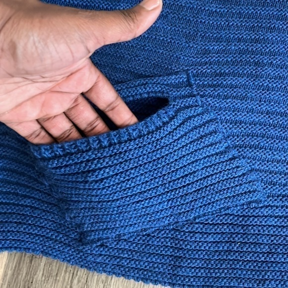 Brand Bazar Blue Turtle Neck Sweater Wool Alpaca Blend 3/4 Sleeve Size ONE SIZE - Picture 6 of 10